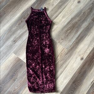 Velvet Burgundy Midi Dress